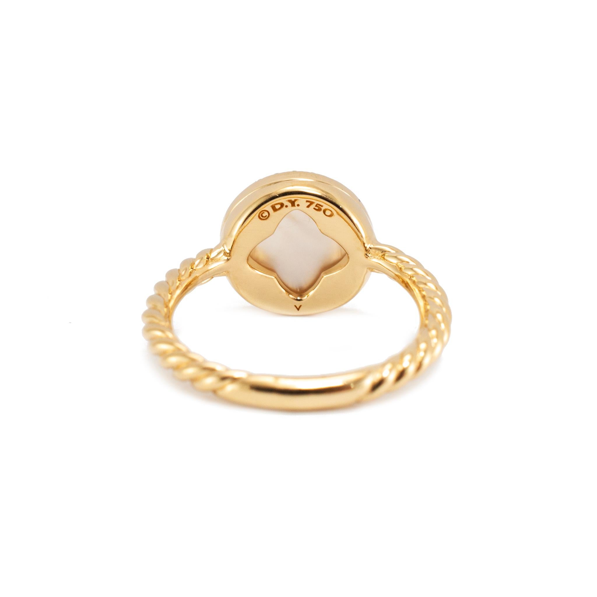 David Yurman Dy Elements Bague cocktail en or jaune 18 carats diamant nacre en vente 1