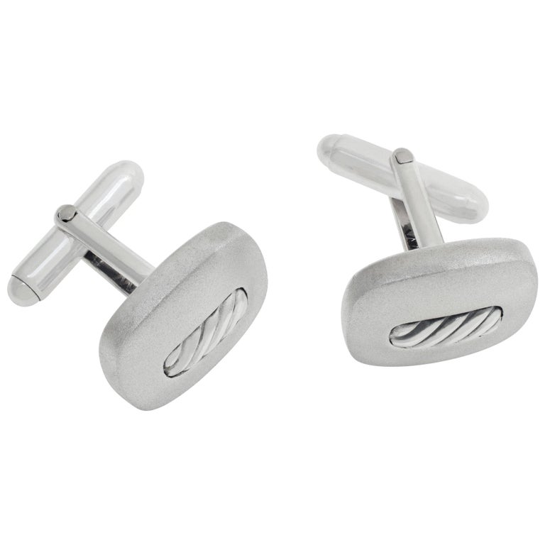 David Yurman DY3 cufflinks in sterling silver For Sale at 1stDibs