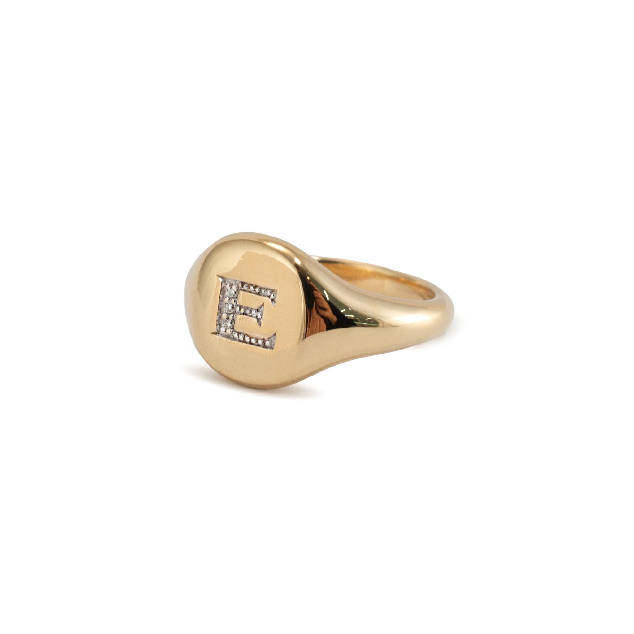 Anillo de cóctel David Yurman DYE Initial de oro amarillo de 18 quilates con diamante en forma de meñique en Excelente estado para la venta en Houston, TX