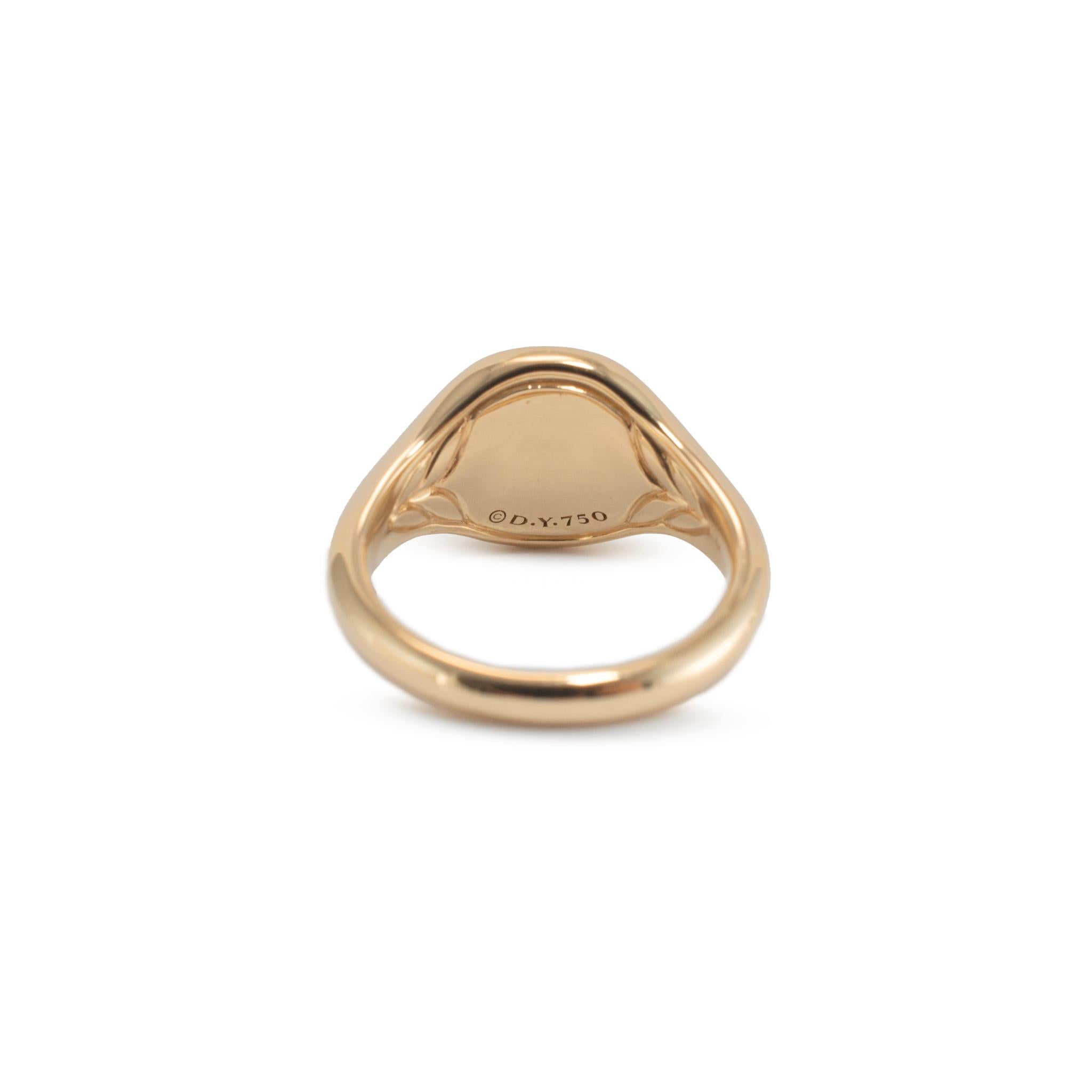 Anillo de cóctel David Yurman DYE Initial de oro amarillo de 18 quilates con diamante en forma de meñique en venta 1