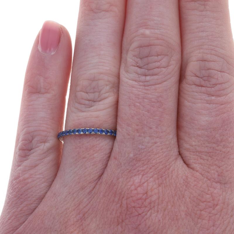 David Yurman Anillo Eternidad Zafiro Platino 950 Rd .78ctw Anillo 61/2 Corte redondo en venta