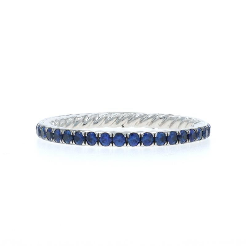 David Yurman Anillo Eternidad Zafiro Platino 950 Rd .78ctw Anillo 61/2 en Nuevo estado para la venta en Greensboro, NC