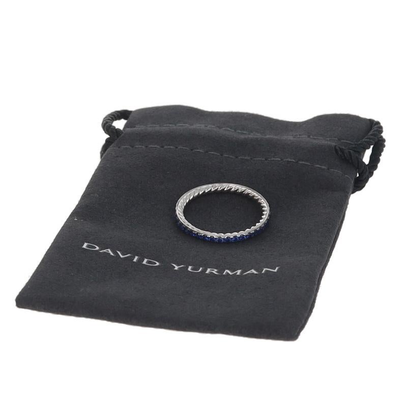 David Yurman Anillo Eternidad Zafiro Platino 950 Rd .78ctw Anillo 61/2 en venta 2