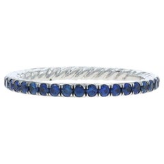 David Yurman Eden Eternity Band Sapphire Band Platinum 950 Rd .78ctw Ring 61/2