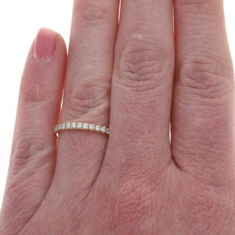 David Yurman Eden Partway Diamond Band - Yellow Gold 18k Rd .32ctw Ring Sz 6 1/4 Corte redondo en venta