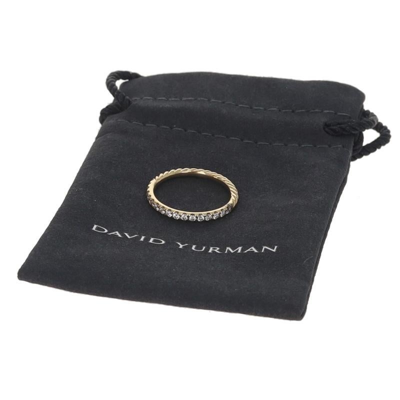 David Yurman Eden Partway Diamond Band -Yellow Gold 18k Rd .32ctw Ring Sz 7 1/4 For Sale 3