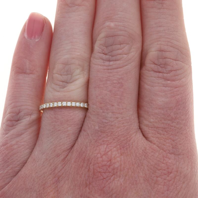 Taglio rotondo David Yurman Fede nuziale di diamanti a forma di eternità - Oro giallo 18 carati - Misura 6 in vendita