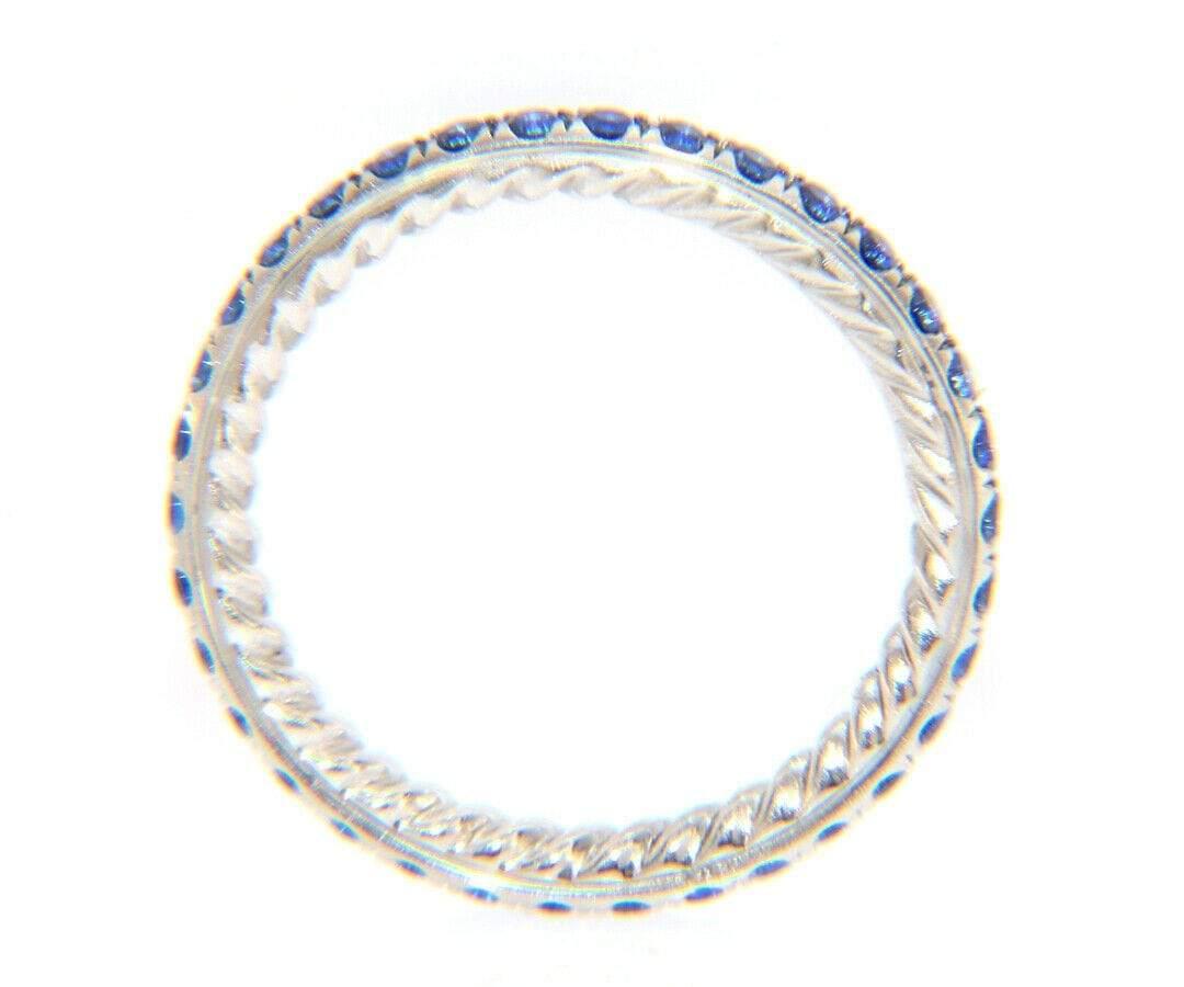 Round Cut David Yurman Eden Sapphire Band Ring in Platinum For Sale
