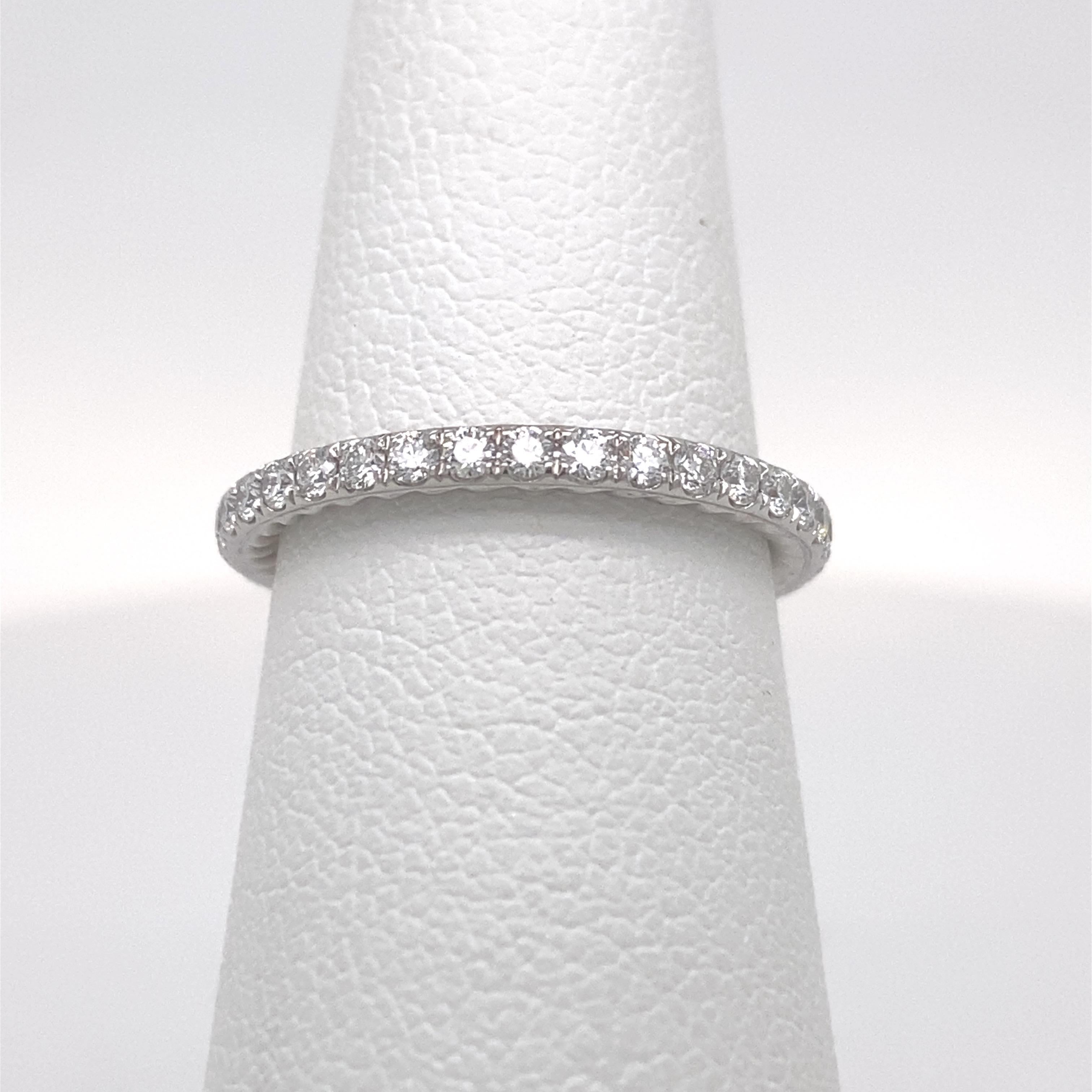 David Yurman Eden Single Row Diamond Full Pavé Eternity Band Ring in Platinum For Sale 2