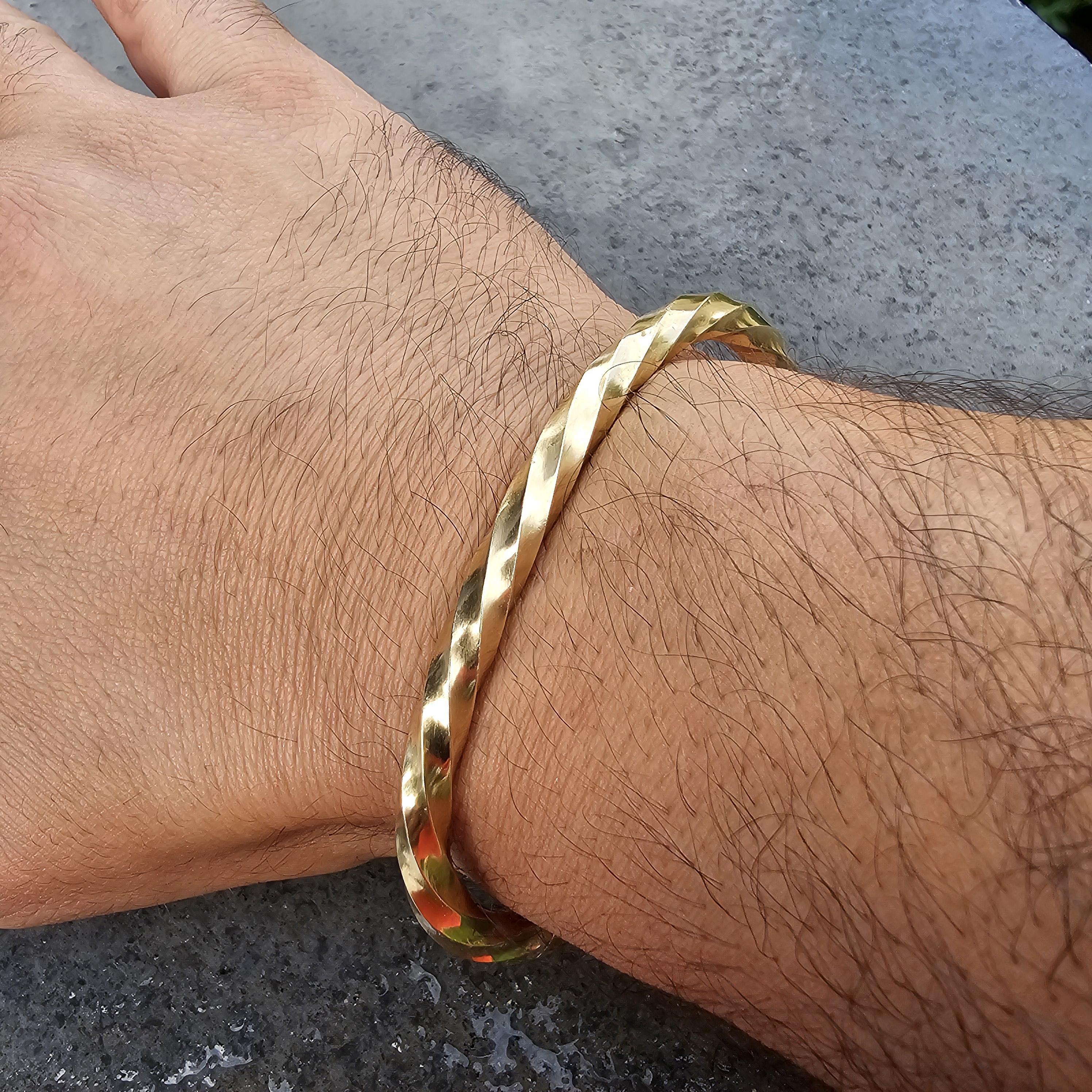 David Yurman Edge Cable Cuff Bracelet 18k Yellow Gold Large 33g 6200 For Sale 1