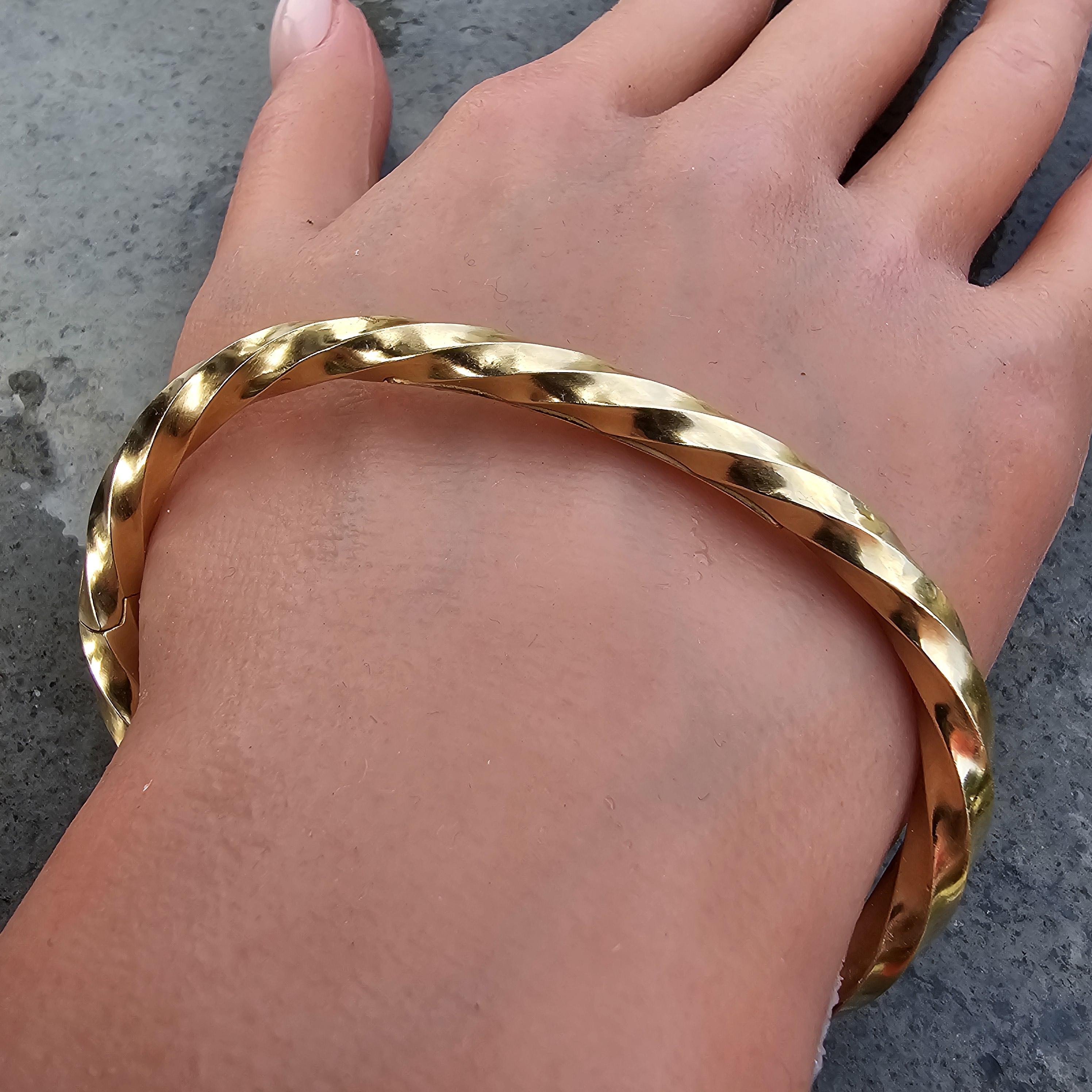 David Yurman Edge Cable Cuff Bracelet 18k Yellow Gold Large 33g 6200 For Sale 2