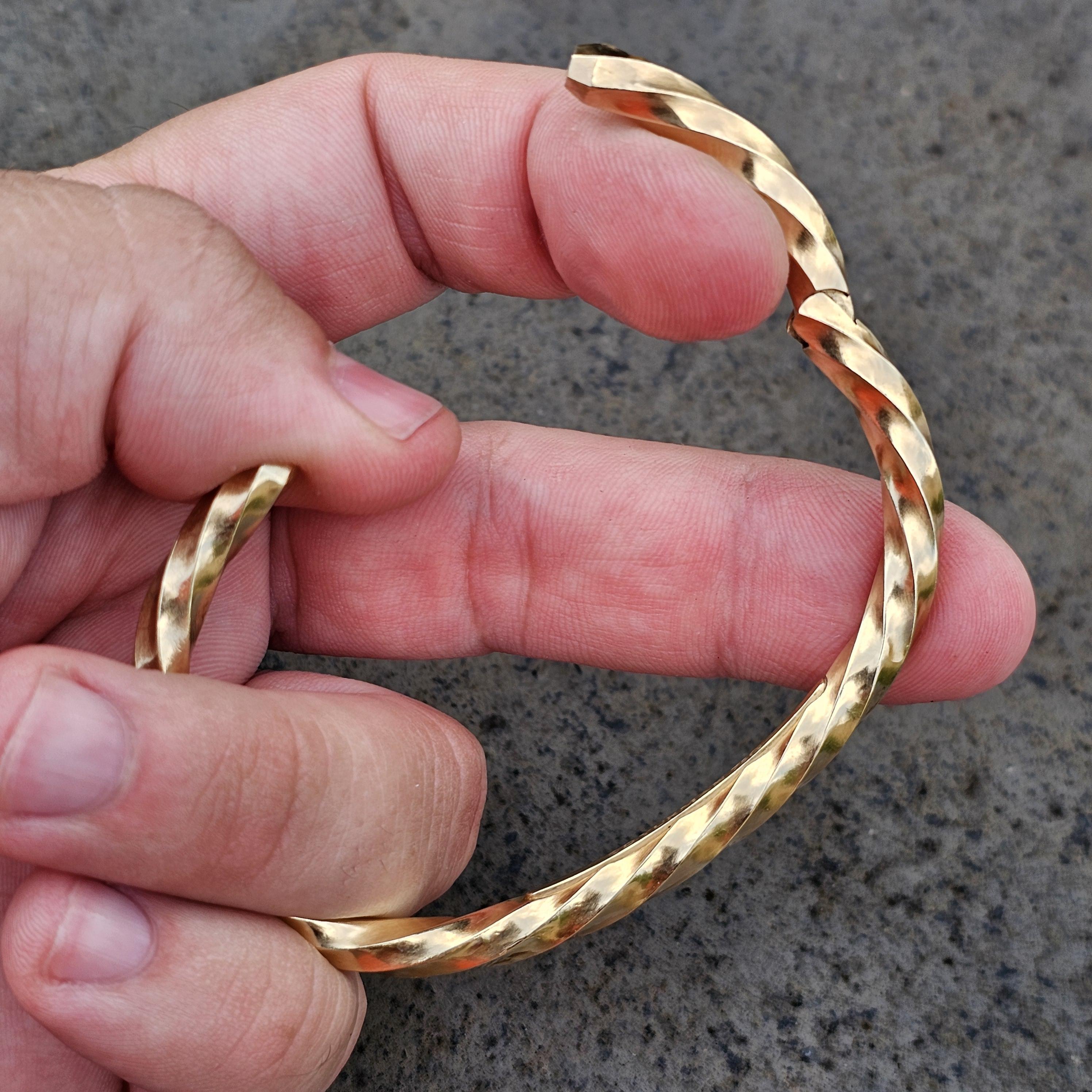 David Yurman Edge Cable Cuff Bracelet 18k Yellow Gold Large 33g 6200 For Sale 4