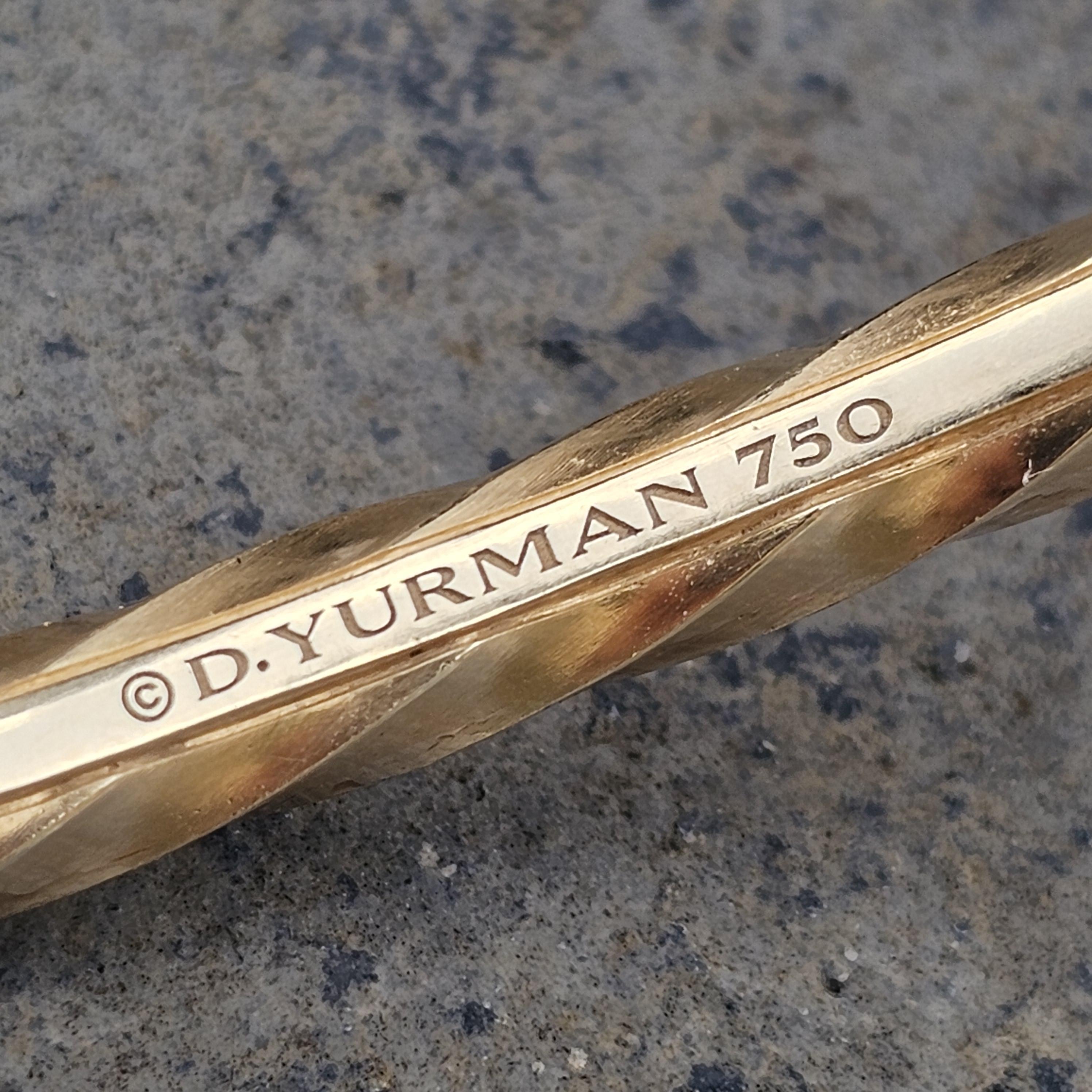 David Yurman Edge Cable Cuff Bracelet 18k Yellow Gold Large 33g 6200 For Sale 5