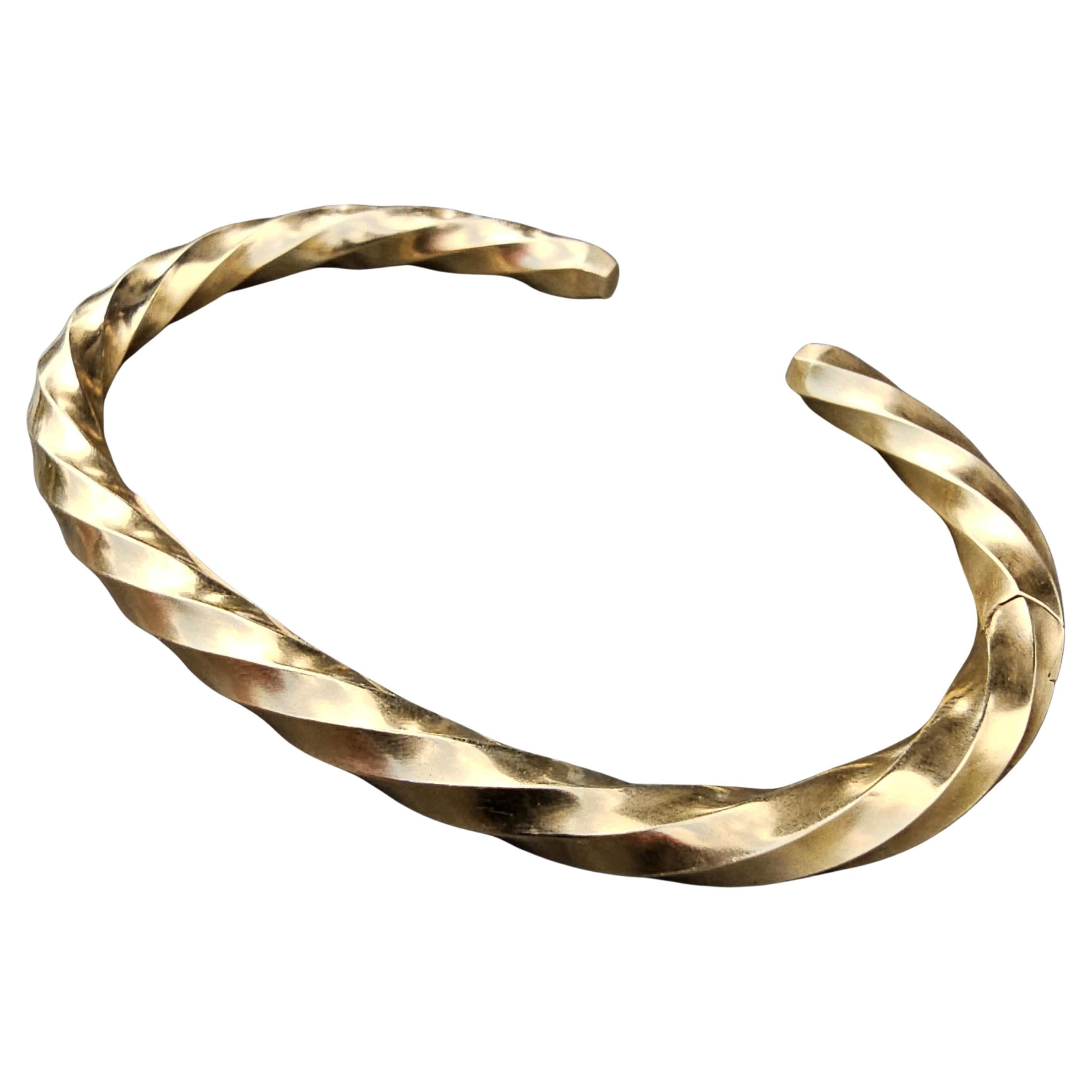 David Yurman Edge Cable Cuff Bracelet 18k Yellow Gold Large 33g 6200 For Sale