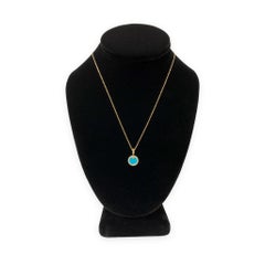 Collana con ciondolo David Yurman Elements in oro giallo 18 carati con turchese e diamanti