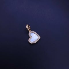 David Yurman Elements Heart Pendant 18K YG with Mother of Pearl and Diamonds