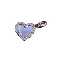 David Yurman Elements Heart Pendant 18K YG with Mother of Pearl and Diamonds
