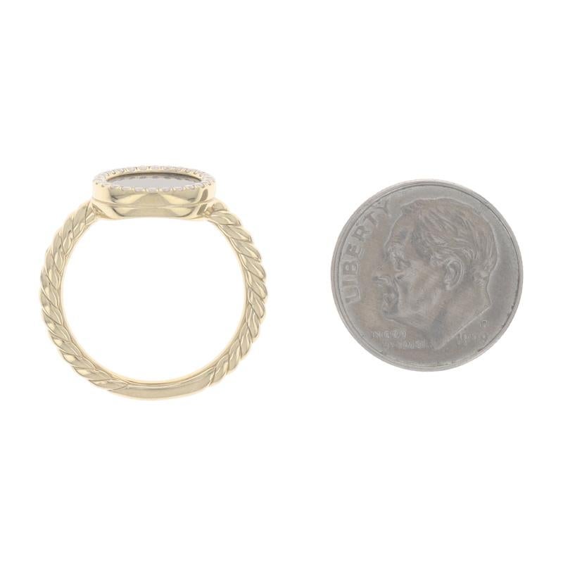 David Yurman Elements Petite Onyx Diamond Halo Ring - Yellow Gold 18k .11ctw For Sale 1