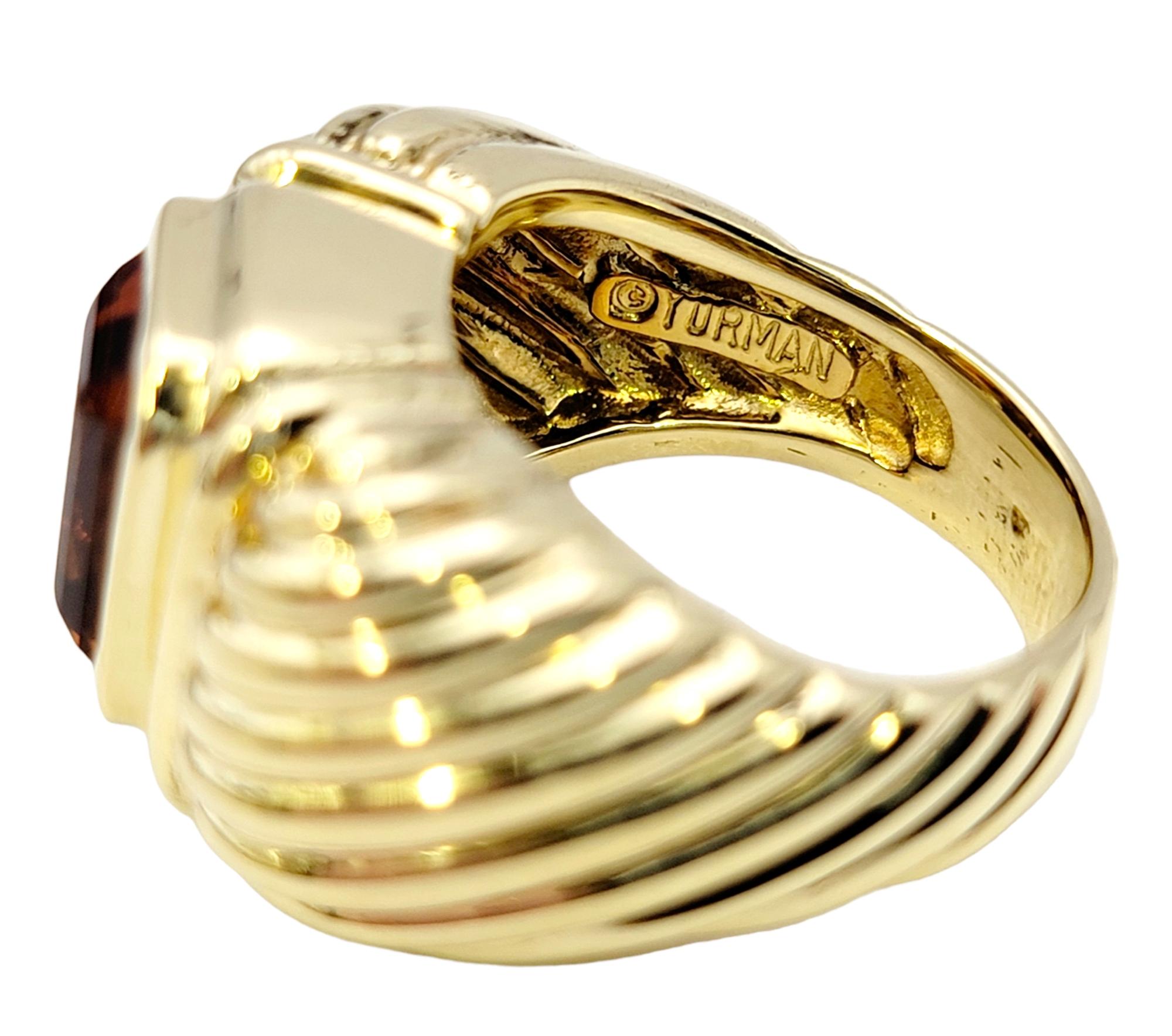 David Yurman: Albion-Cocktailring aus 14 Karat Gelbgold mit Citrin im Smaragdschliff 6