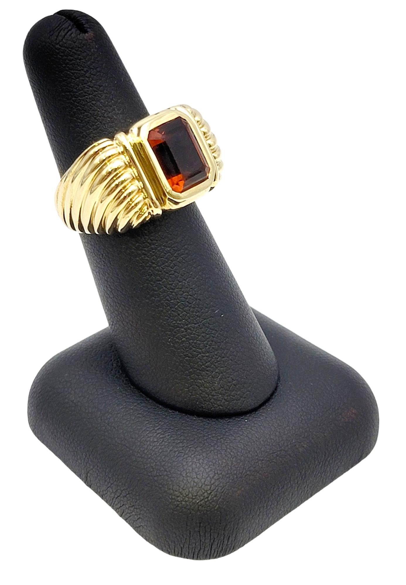 David Yurman: Albion-Cocktailring aus 14 Karat Gelbgold mit Citrin im Smaragdschliff 10