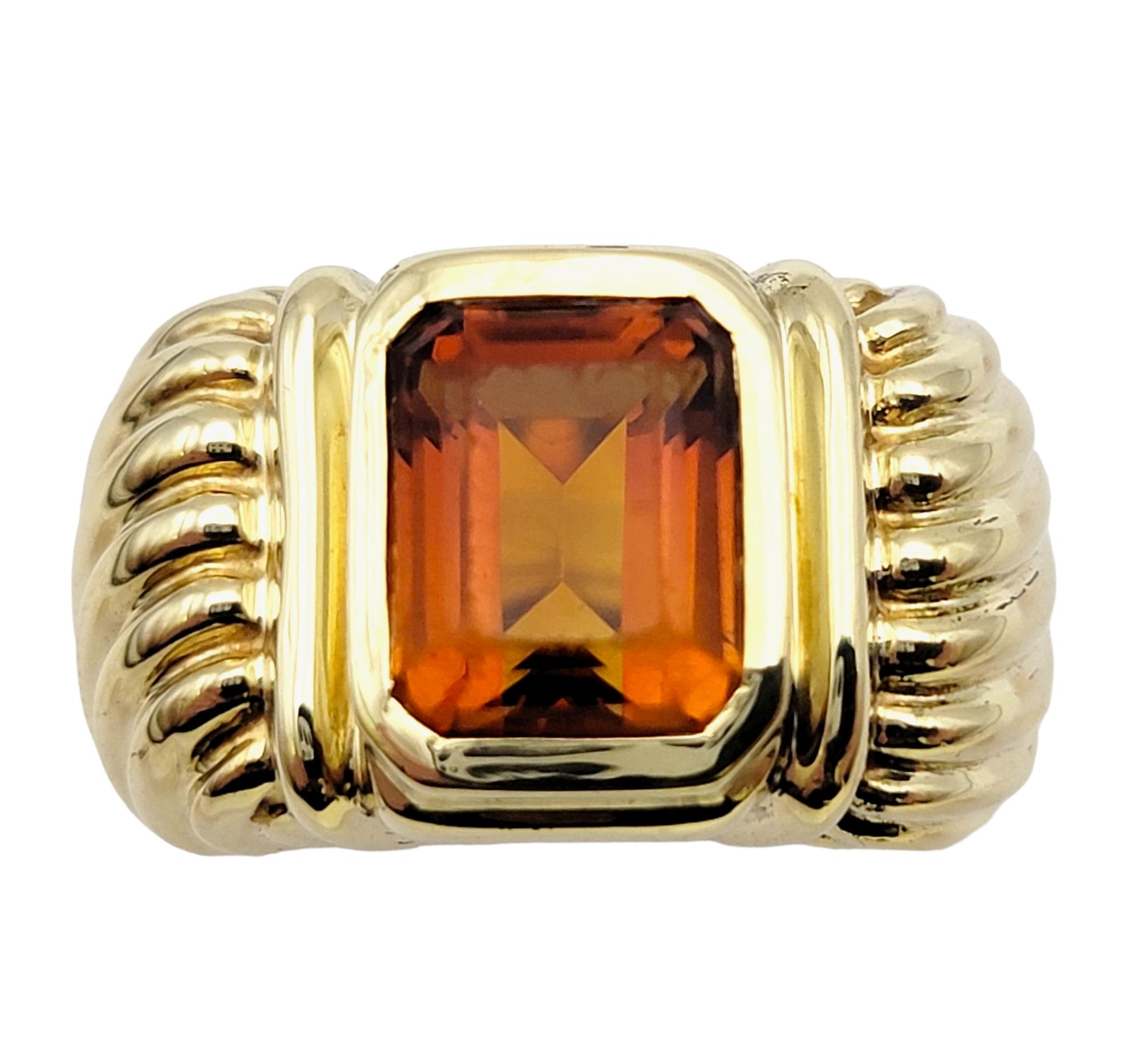 David Yurman: Albion-Cocktailring aus 14 Karat Gelbgold mit Citrin im Smaragdschliff Damen