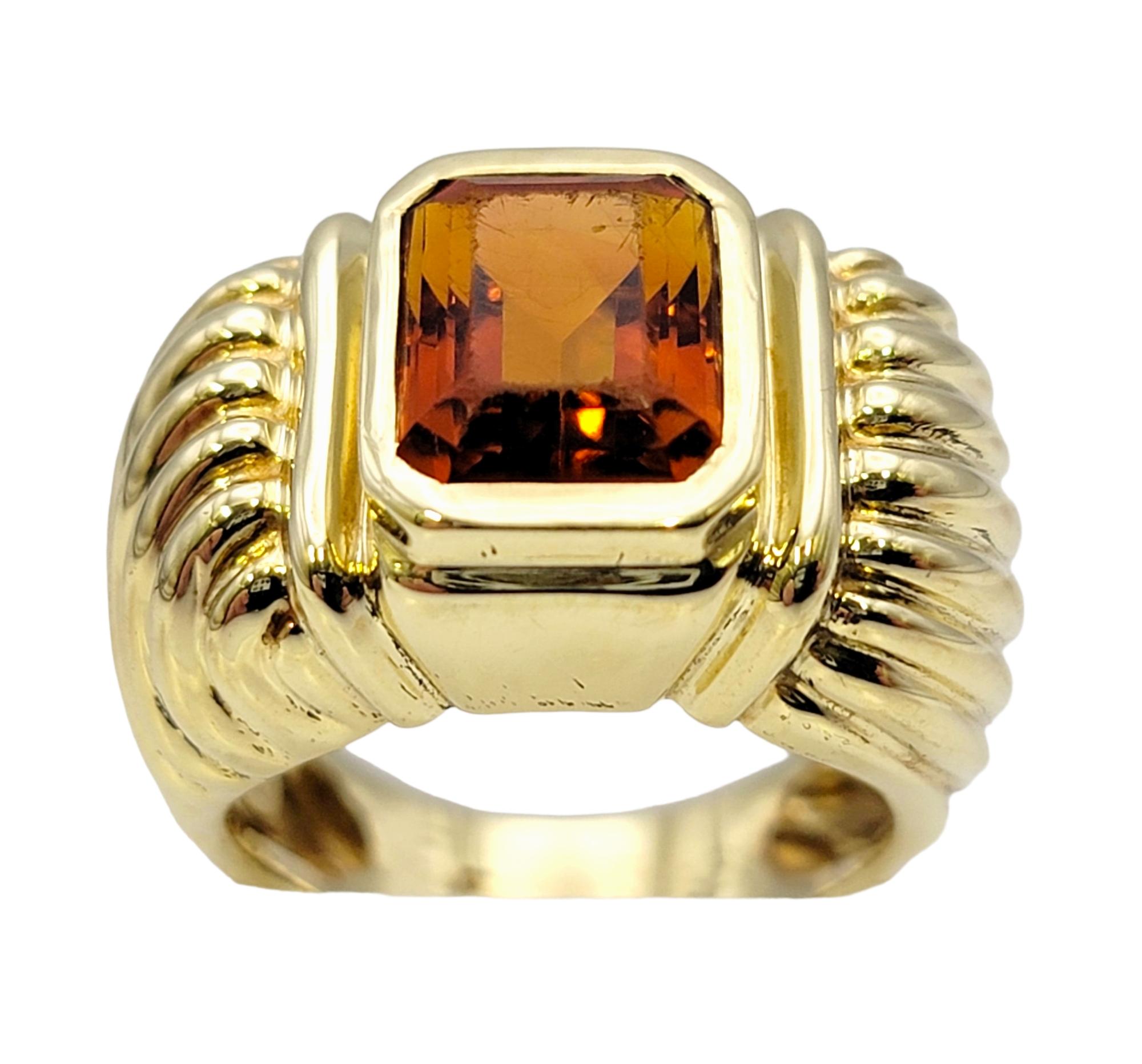 David Yurman: Albion-Cocktailring aus 14 Karat Gelbgold mit Citrin im Smaragdschliff 1