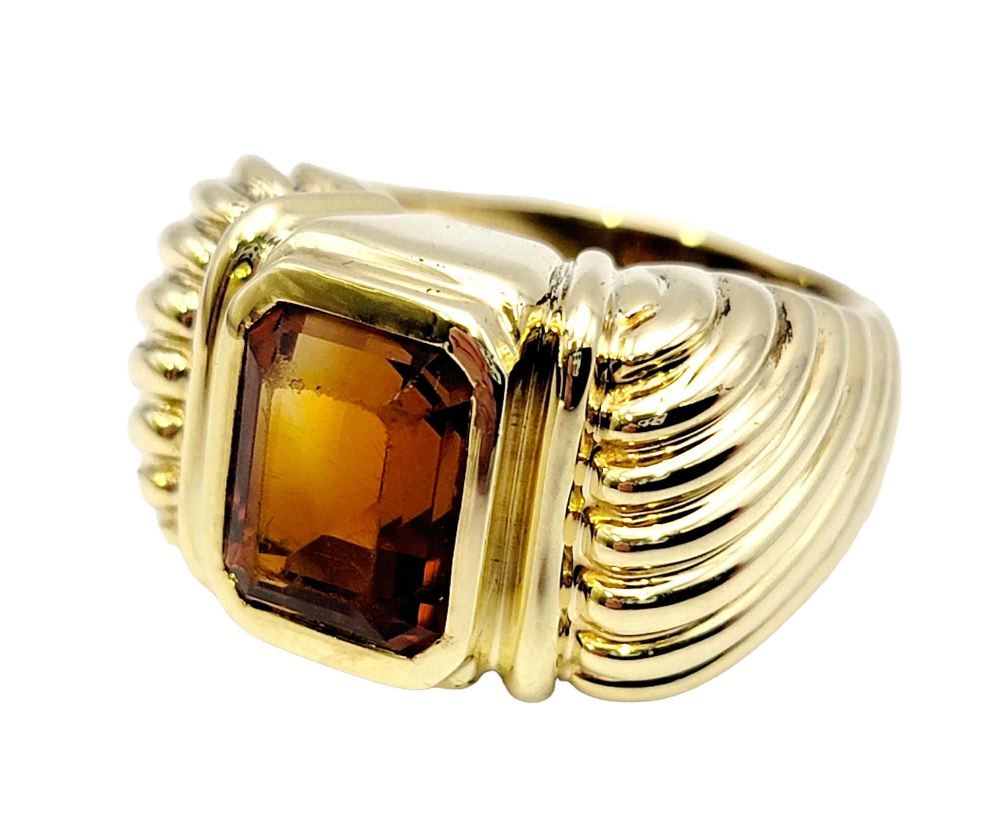 David Yurman: Albion-Cocktailring aus 14 Karat Gelbgold mit Citrin im Smaragdschliff 2