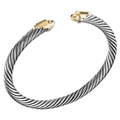 Used David Yurman Empire Cable Bracelet with 18K Yellow Gold Domes