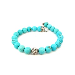 David Yurman Engraved Prayer Beads Bracelet 8" 8 mm Sterling Silver Estate David Yurman Engraved Prayer Beads Bracelet 8" 8 mm Sterling Silver Estate