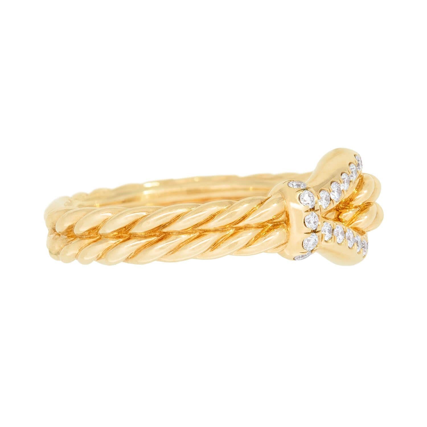 Modern DAVID YURMAN Estate 18k Diamond Thoroughbred Loop Ring For Sale