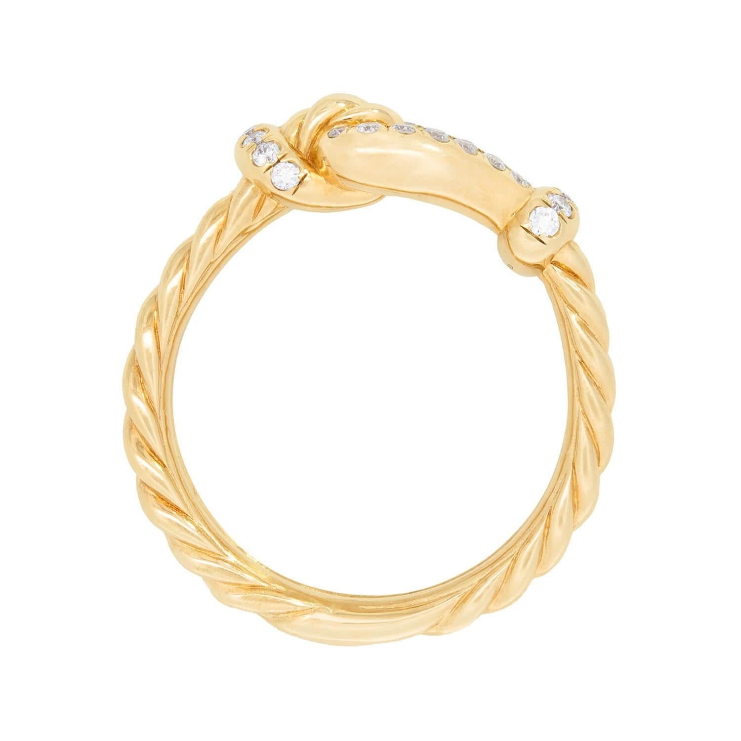 Uncut DAVID YURMAN Estate 18k Diamond Thoroughbred Loop Ring For Sale