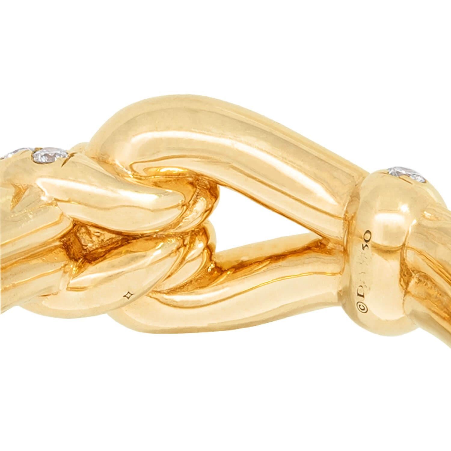 Women's or Men's DAVID YURMAN Estate 18k Diamond Thoroughbred Loop Ring For Sale
