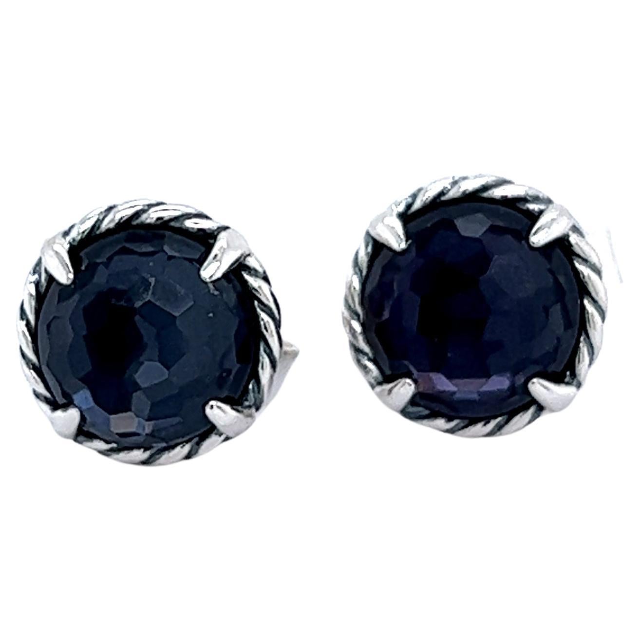 David Yurman Estate Black Orchid Petite Chantelaine Stud Earrings ...