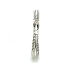 David Yurman Estate Crossover Pave Diamond Bracelet 7.5" 0.13 TCW Silver