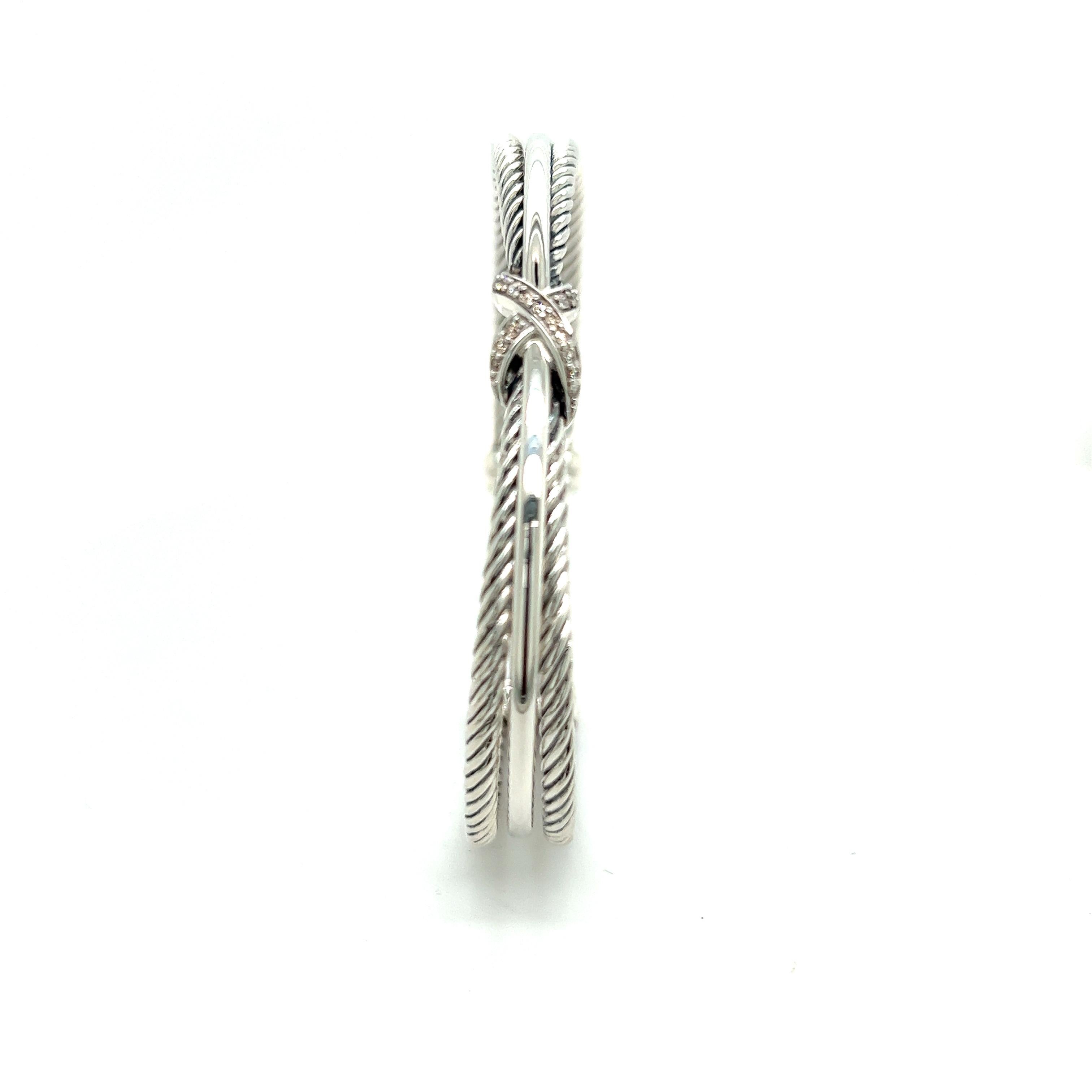 David Yurman Estate Crossover Pave Diamond Bracelet 7.5