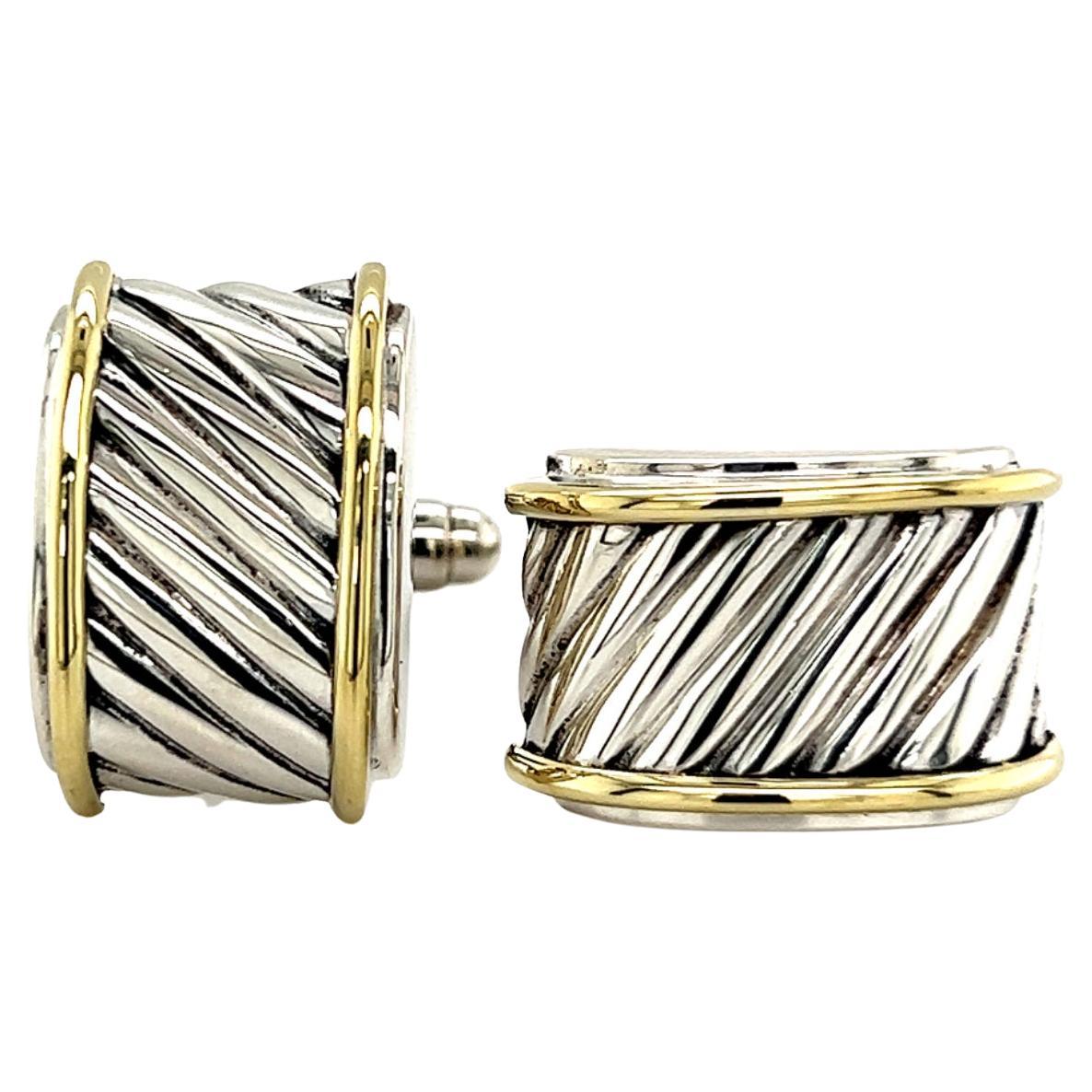 David Yurman Sterling Silver Meteorite Cufflinks at 1stDibs david