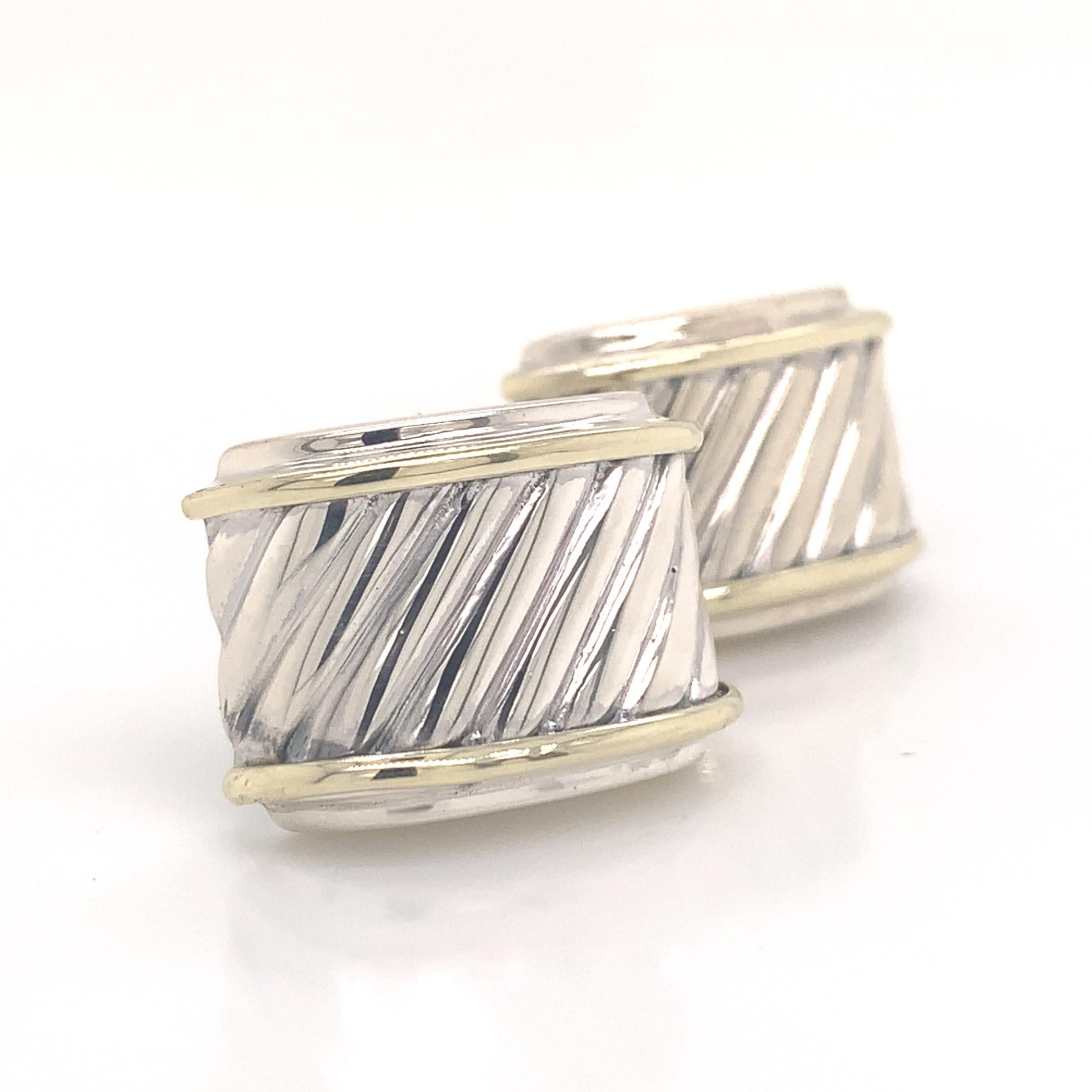 David Yurman Estate Cufflinks Sterling Silver 14k Gold 13.3 Grams DY2

TRUSTED SELLER SINCE 2002

PLEASE SEE OUR HUNDREDS OF POSITIVE FEEDBACKS FROM OUR CLIENTS!!

FREE SHIPPING

This elegant Authentic David Yurman Men's sterling silver and 14k gold