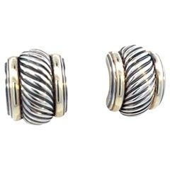 David Yurman Estate Earrings 14k Gold + Sterling Silver 19 Grams