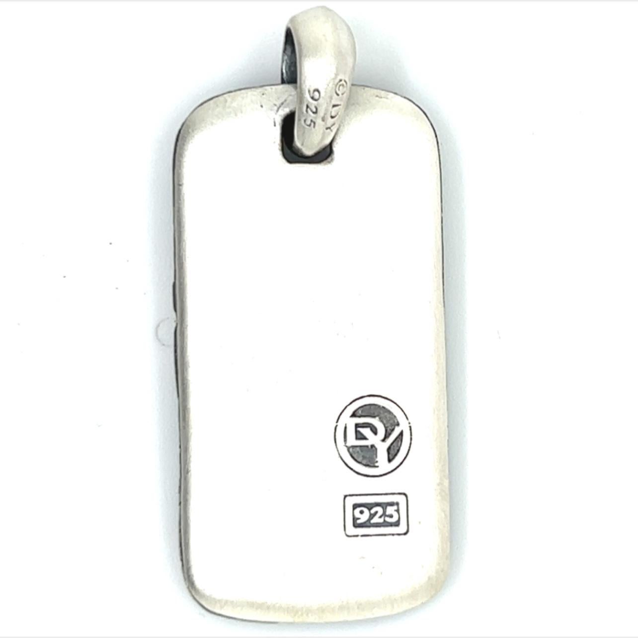 David Yurman Estate Griffen Dog Tag Sterling Silver For Sale 1