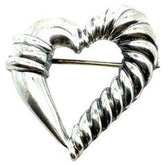 David Yurman Estate Herz-Brosche aus Sterlingsilber