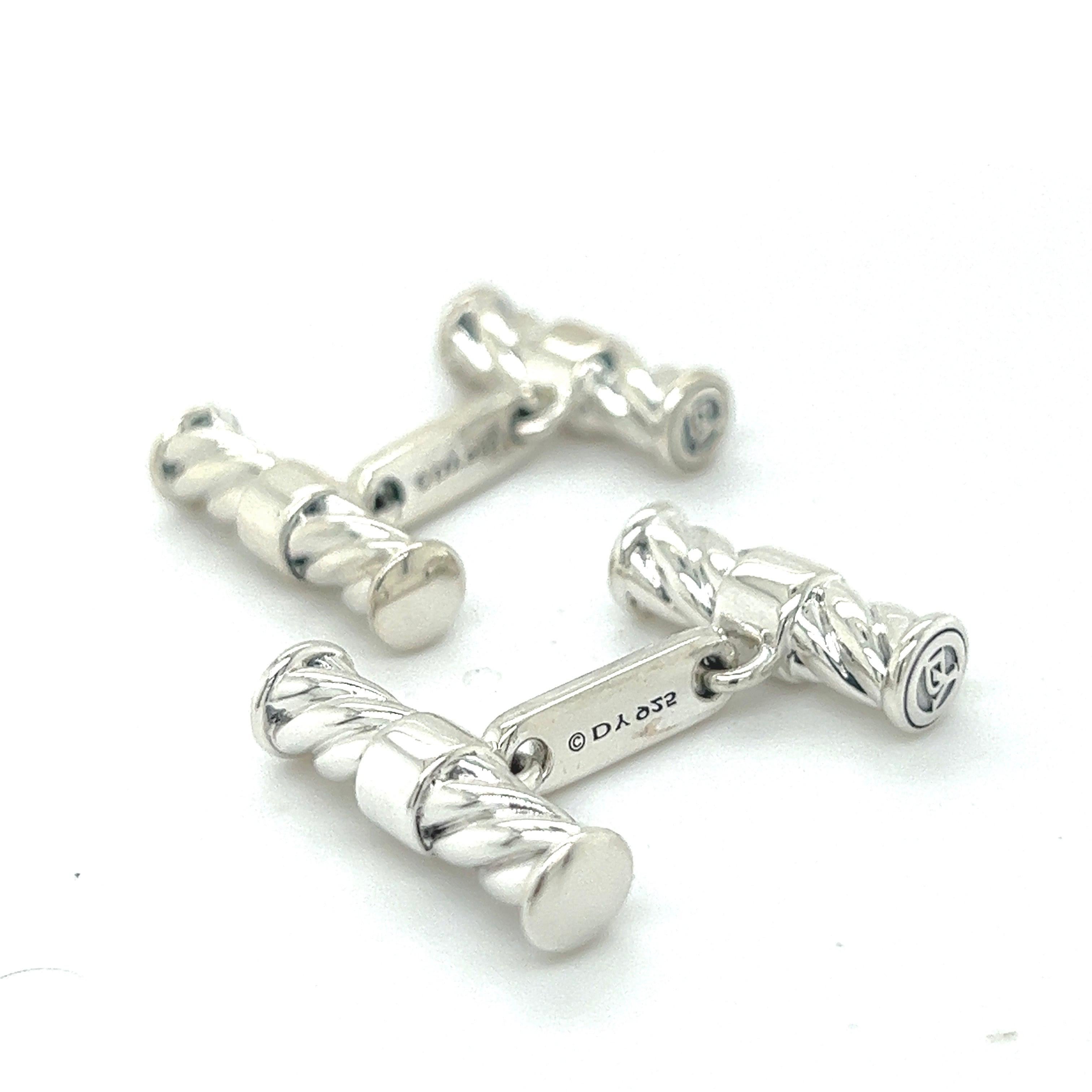 David Yurman Estate Herren Manschettenknöpfe Sterling Silber im Zustand „Gut“ im Angebot in Brooklyn, NY