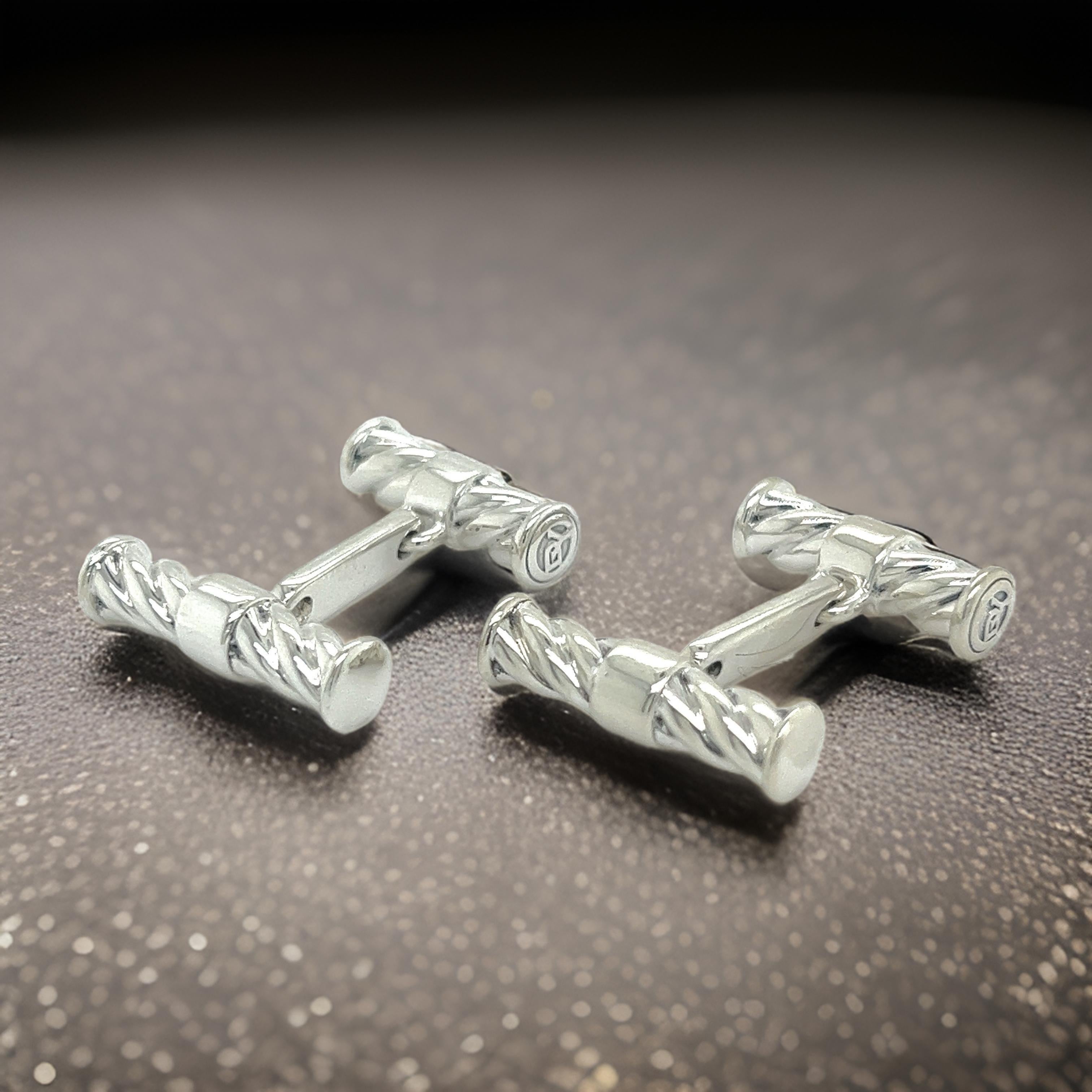 David Yurman Estate Herren Manschettenknöpfe Sterling Silber im Angebot 1