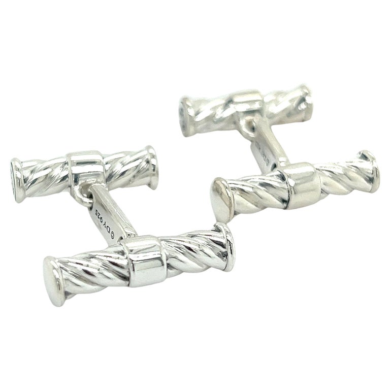 David Yurman Estate Men Cufflinks Sterling Silver For Sale at 1stDibs
