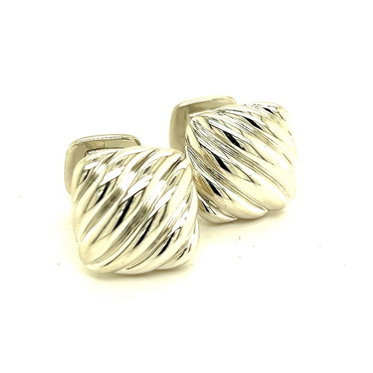 David Yurman Estate Mens Cufflinks Sterling Silver For Sale at 1stDibs