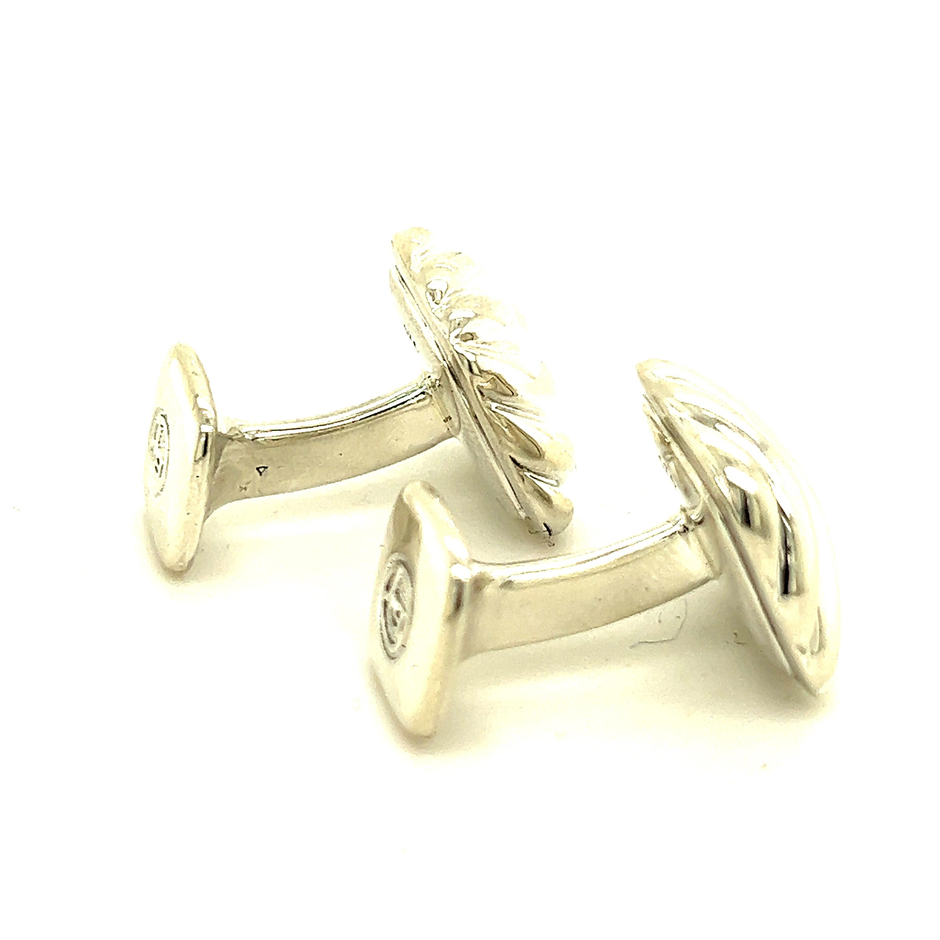 David Yurman Estate Mens Cufflinks Sterling Silver In Good Condition For Sale In Brooklyn, NY