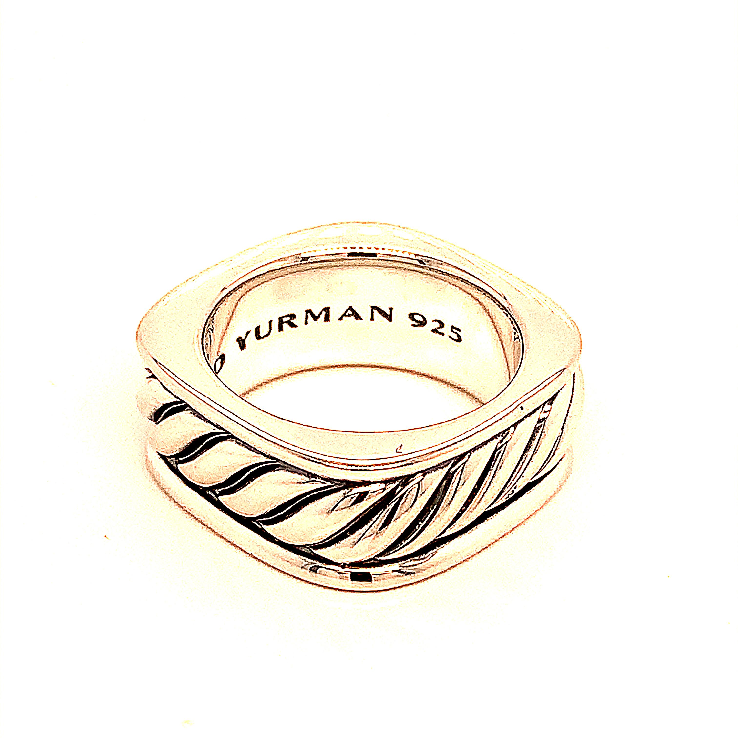 Nachlass Herrenring 7,5 aus Sterlingsilber von David Yurman im Zustand „Gut“ in Brooklyn, NY