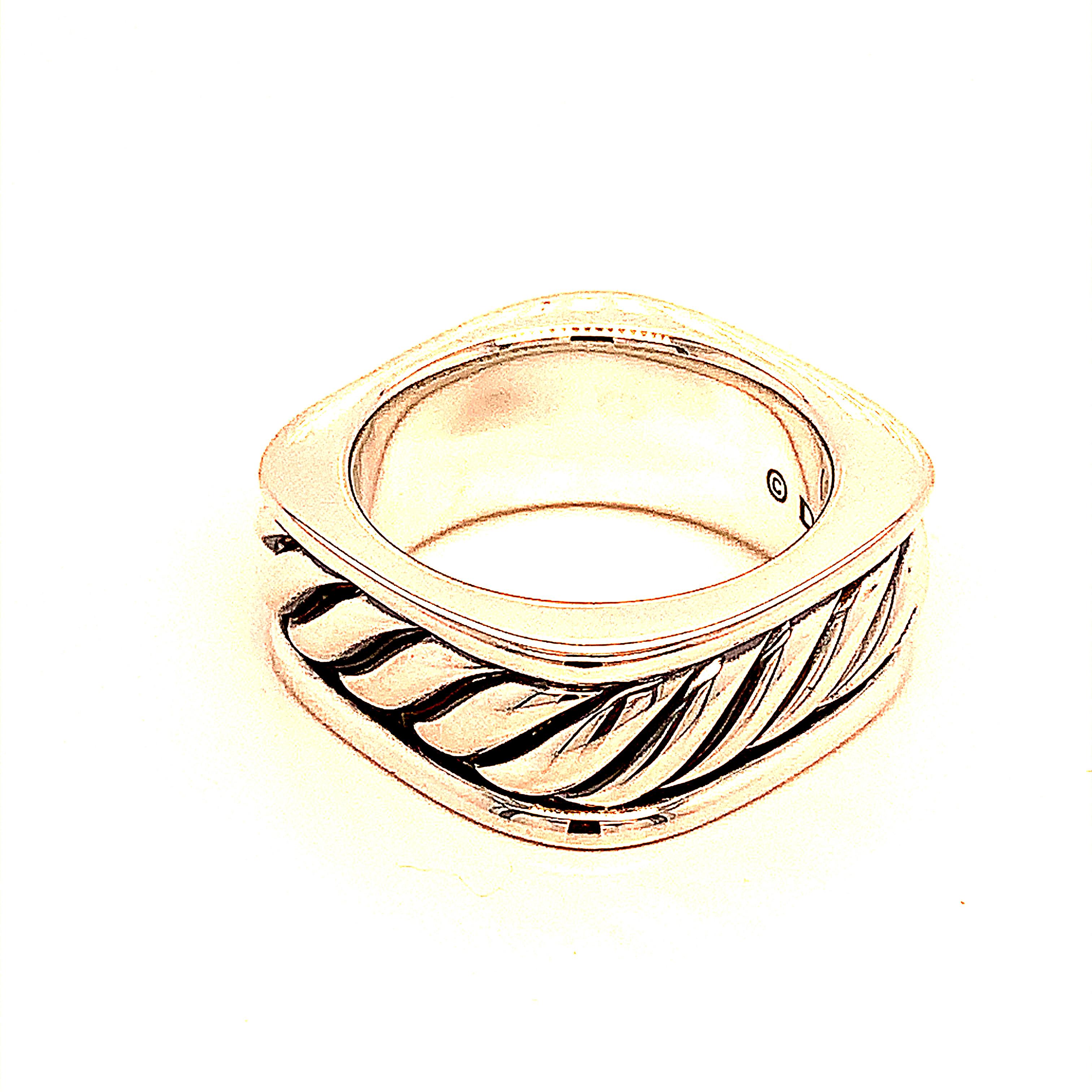 David Yurman Estate Men's Ring Sterling Silver 17.1 Grams In Good Condition In Brooklyn, NY