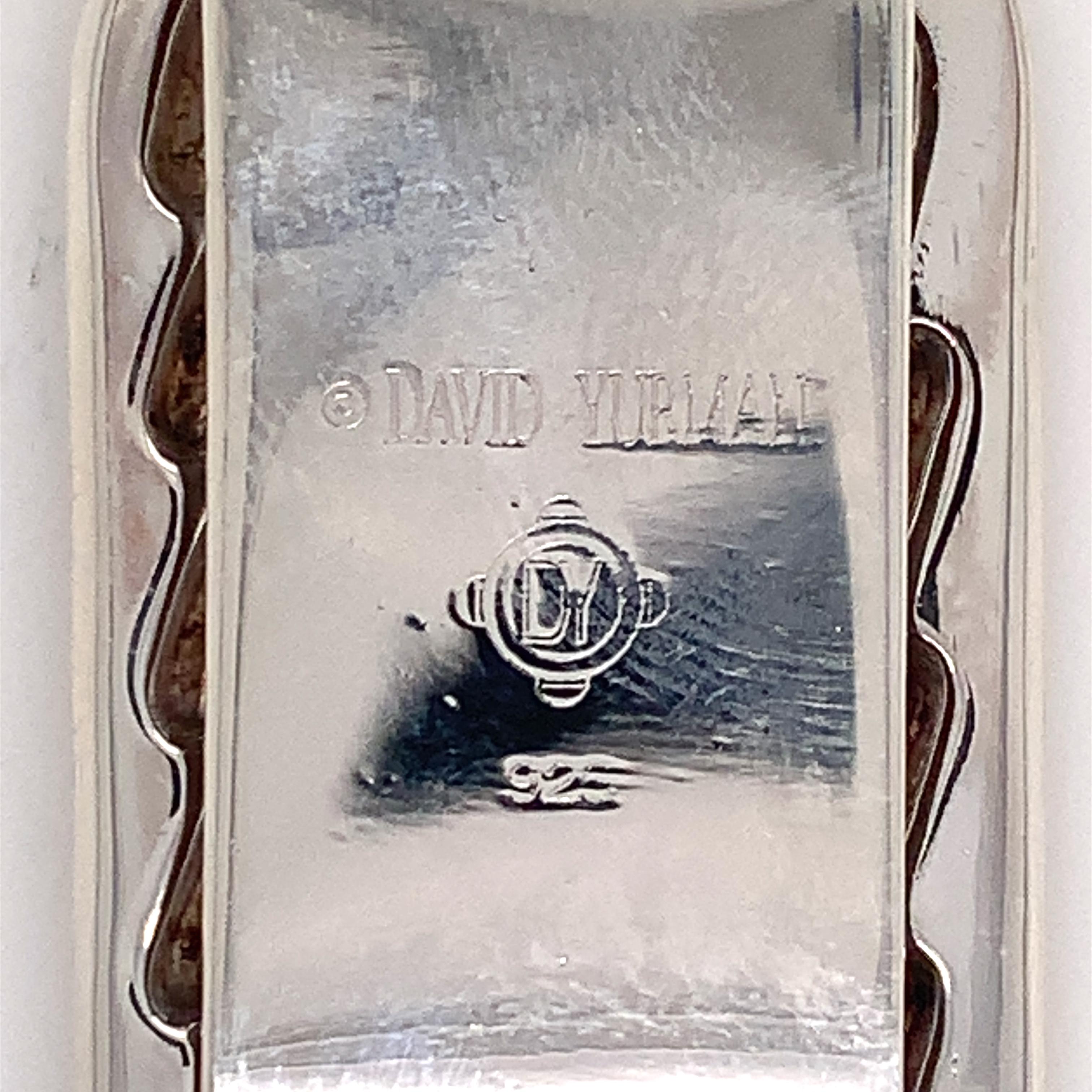 David Yurman Estate Money Clip Sterling Silver 36.70 Grams In Good Condition In Brooklyn, NY
