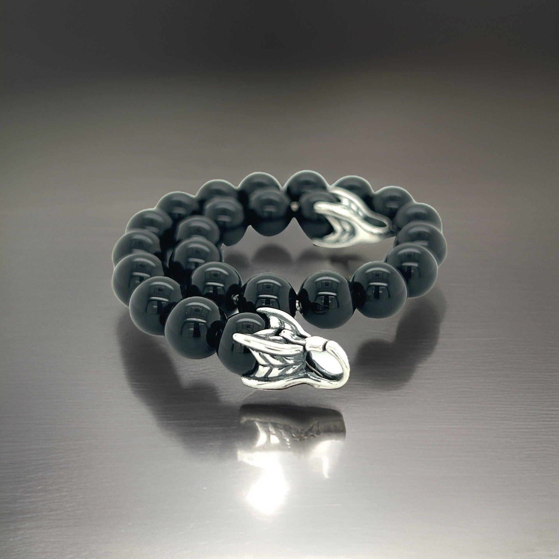 David Yurman Estate Onyx Spiritual Beads Bracelet 8