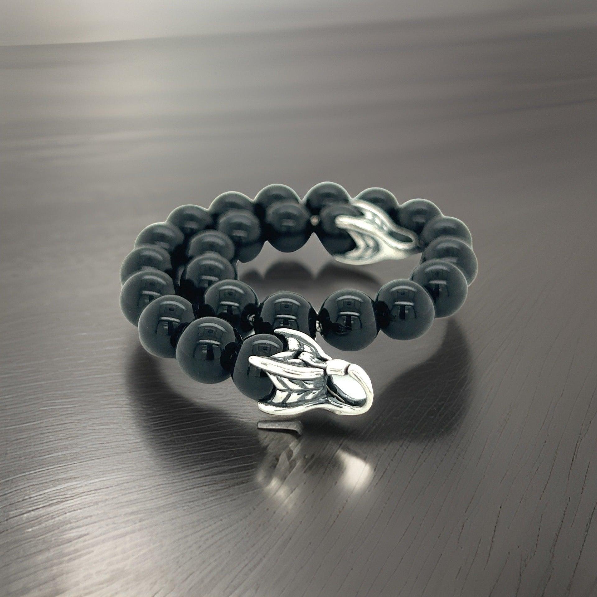 Authentic David Yurman Estate Onyx Spiritual Beads Bracelet 8